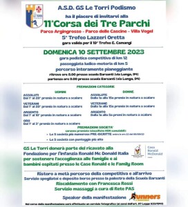 Corsa dei tre parchi 10 settembre